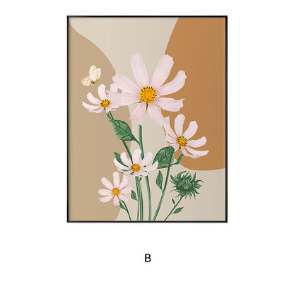 Decorative Framed Art Print with Abstract Floral Design Homeandso