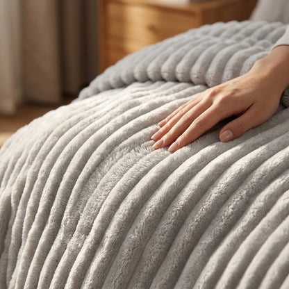 Ultra-Plush Geribbelde Deken