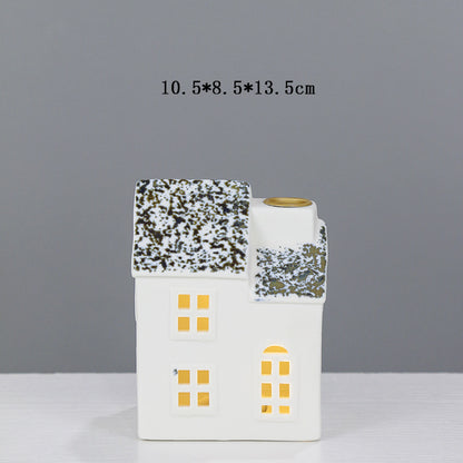 Ceramic Cottage Candle Holder Homeandso
