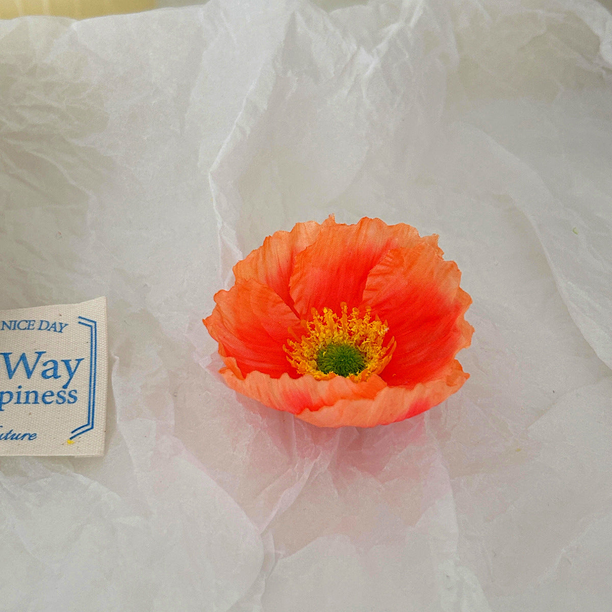 Realistic Fabric Flower Brooch