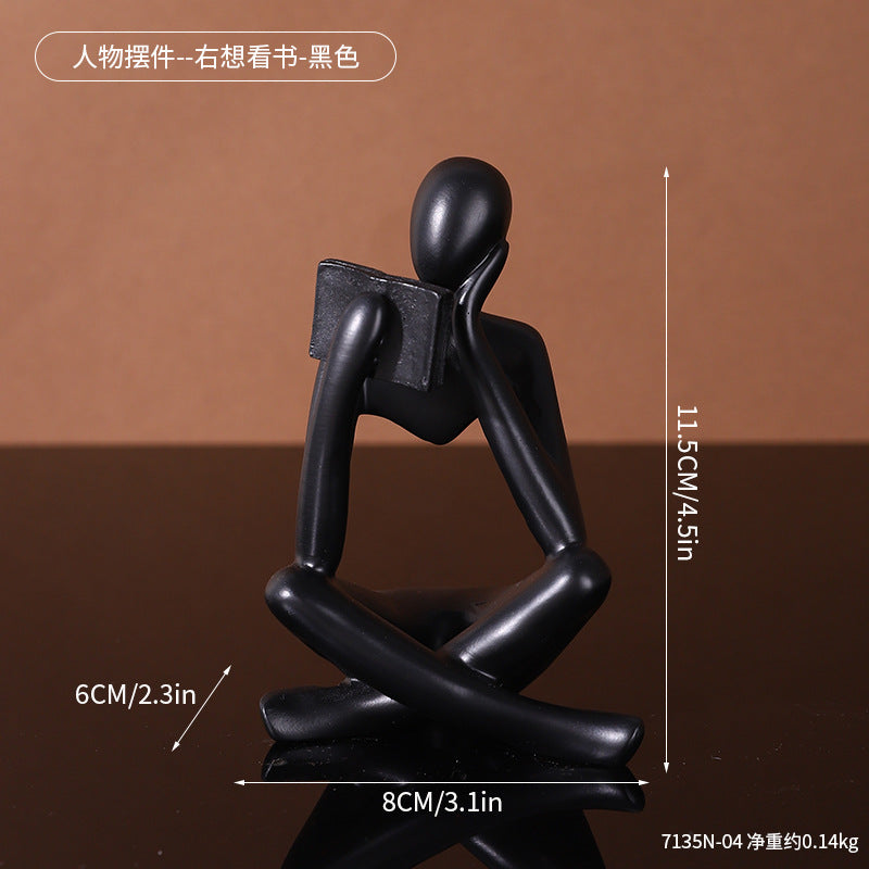 Contemporary Sitting Reader Figurine Homeandso