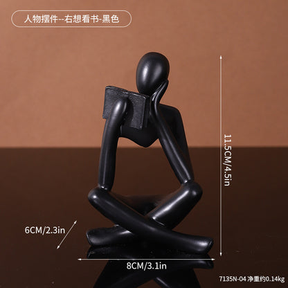 Contemporary Sitting Reader Figurine Homeandso