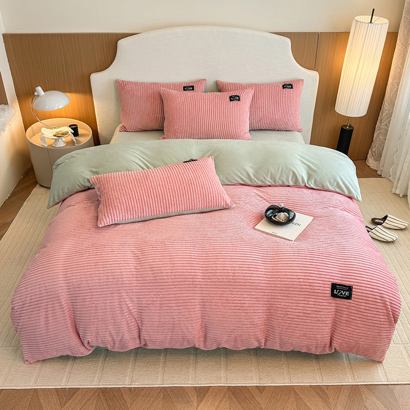 Plush Ribbed Comforter Set
