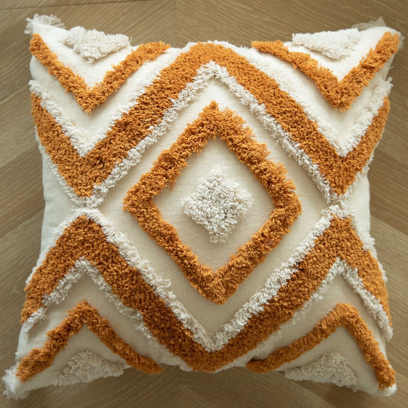 Textured Geometric Throw Pillow