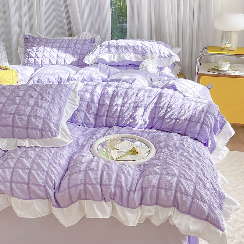 Textured Ruffle Bedding Set