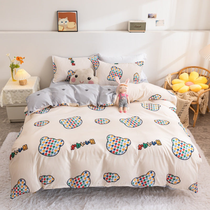 Playful Cartoon Bear Bedding Set Homeandso