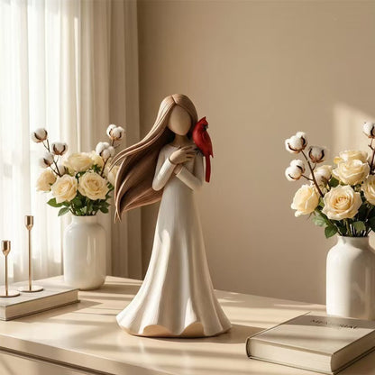 Figurine Holding Bird Homeandso