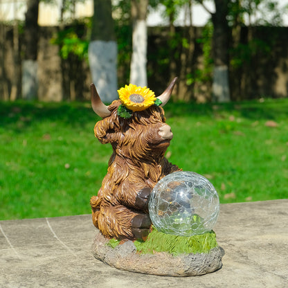 Decorative Highland Cow Solar Lantern Homeandso