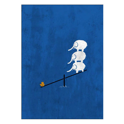 Playful Animal Illustration Canvas Art Homeandso