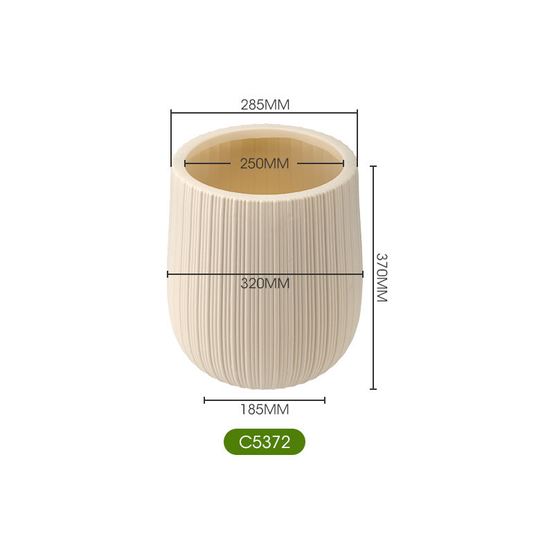 Homeandso Decorative Ribbed Ceramic Planter
