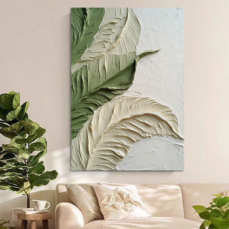 Textured Leaf Relief Canvas Wall Art Homeandso