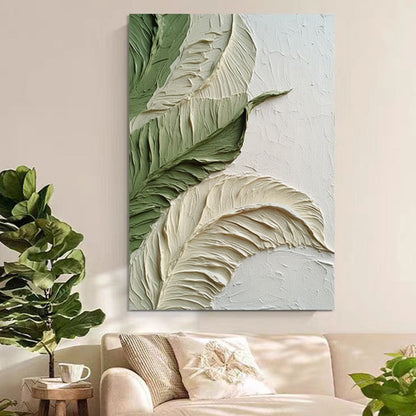 Textured Leaf Relief Canvas Wall Art Homeandso