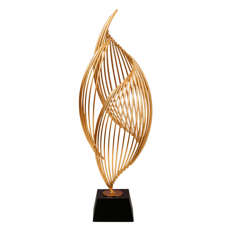Elegant Metallic Wave Sculpture Homeandso