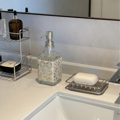 Artistic Glass Soap Dispenser Set