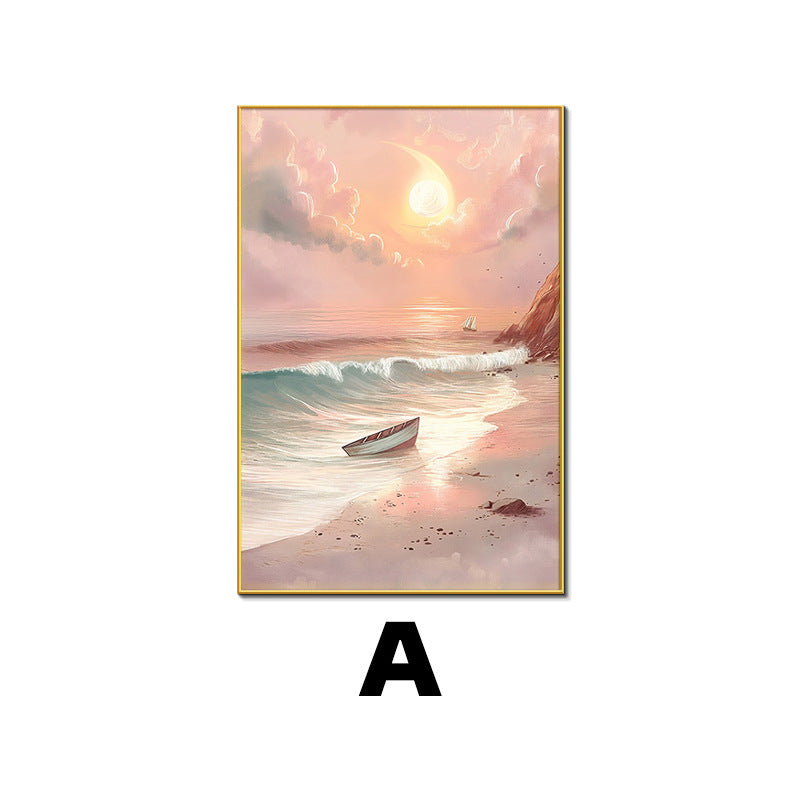 Framed Coastal Sunset Landscape Artwork Homeandso