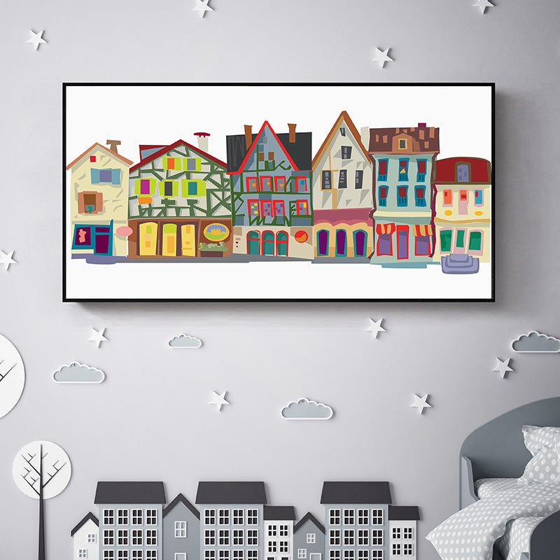 Framed Illustrative Cityscape Wall Art Homeandso
