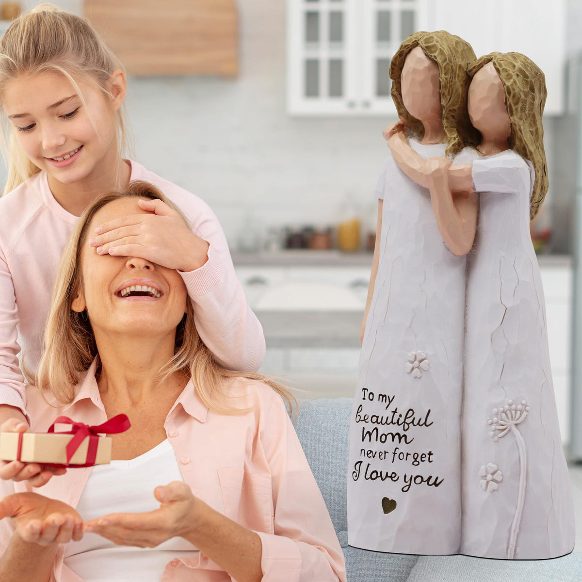 Heartwarming Mother and Daughter Figurine Homeandso