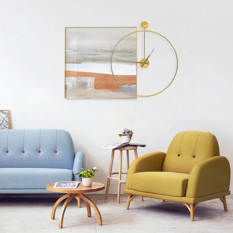 Artistic Wall Clock and Framed Abstract Artwork Homeandso