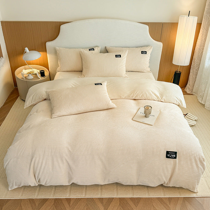 Luxurious Textured Velvet Comforter Set Homeandso