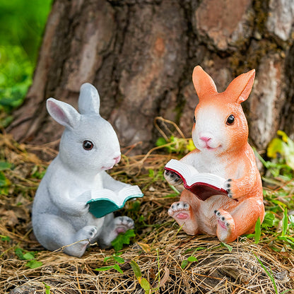 Adorable Reading Rabbit Figurine Homeandso