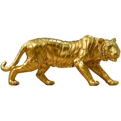Decorative Golden Tiger Figurine Homeandso