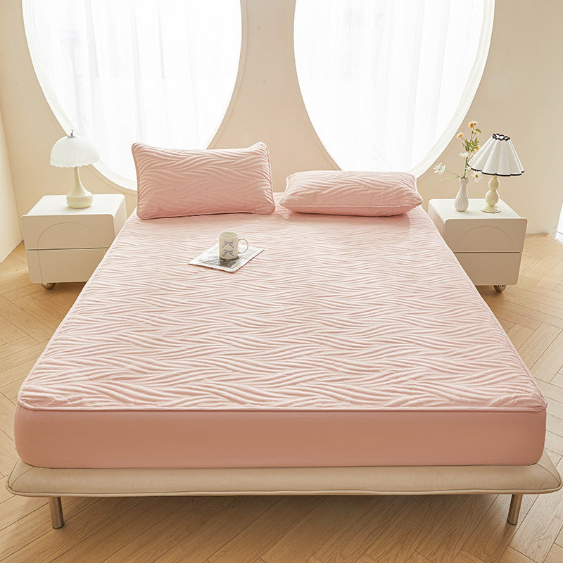 Decorative Textured Quilted Mattress Cover Homeandso