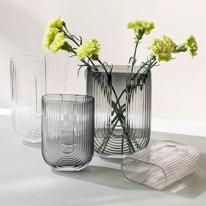 Ribbed Glass Vase