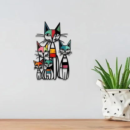 Cat-Themed Colorful Wall Art Homeandso