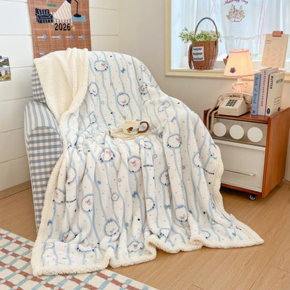 Plush Checkered Throw Blanket