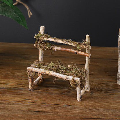 Rustic Wooden Miniature Bench Homeandso