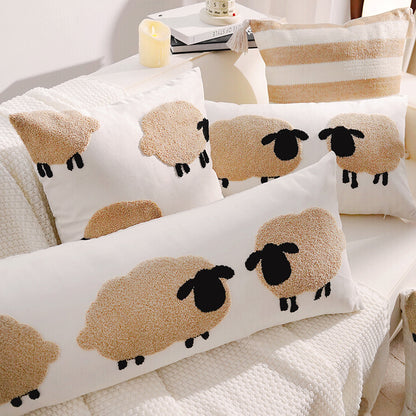 Long Sheep-Themed Decorative Pillow