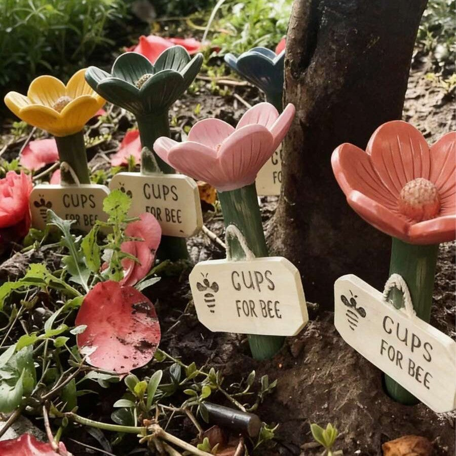 Decorative Bee Resource Flower Stake Homeandso