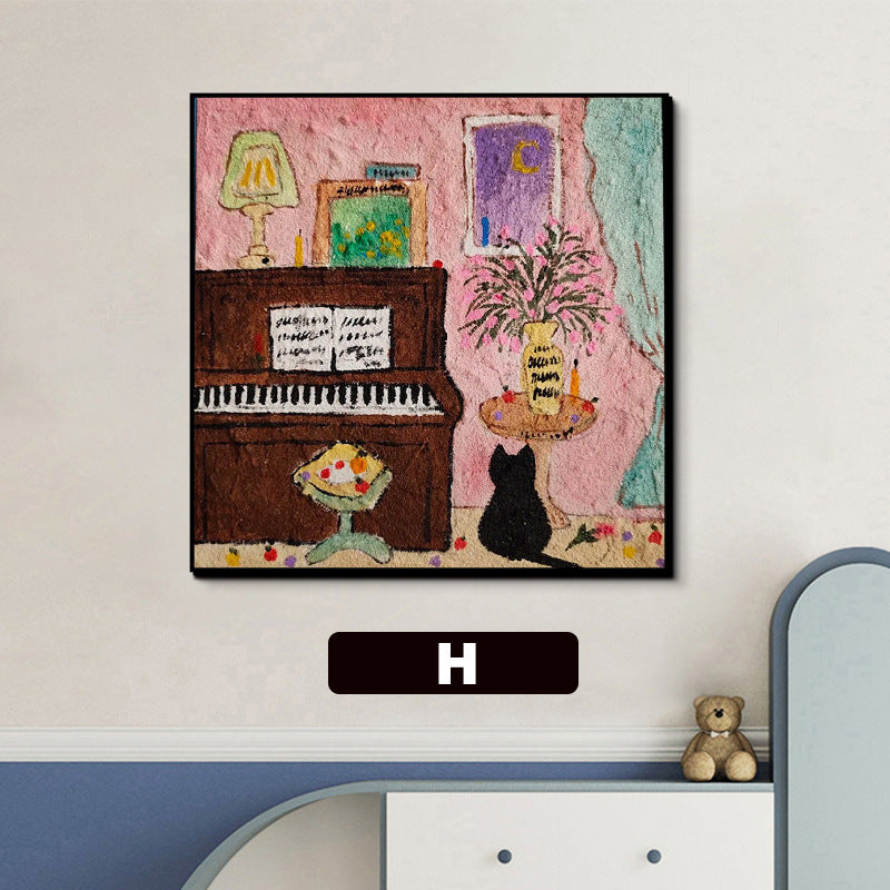 Whimsical Cat-Themed Decorative Wall Art Homeandso