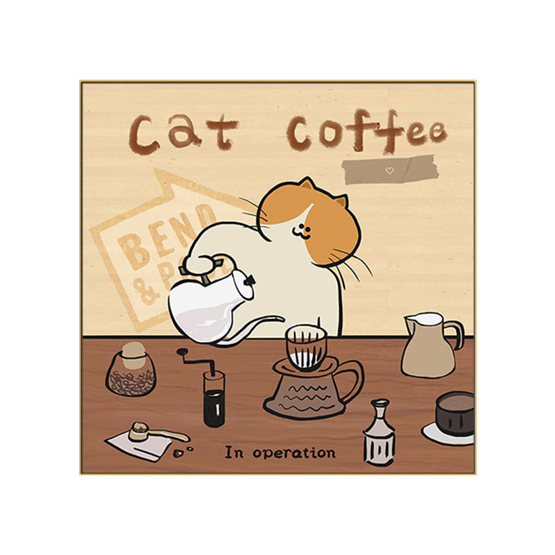 Whimsical Cat-Themed Print Artwork Homeandso