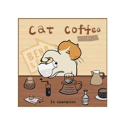 Whimsical Cat-Themed Print Artwork Homeandso