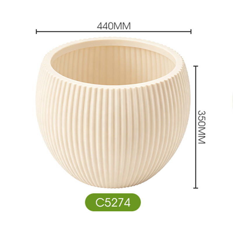 Elegant Textured Round Planter Homeandso