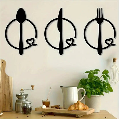 Elegant Dining Utensil Wall Art Homeandso