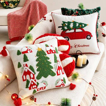 Festive Holiday-Themed Decorative Pillow