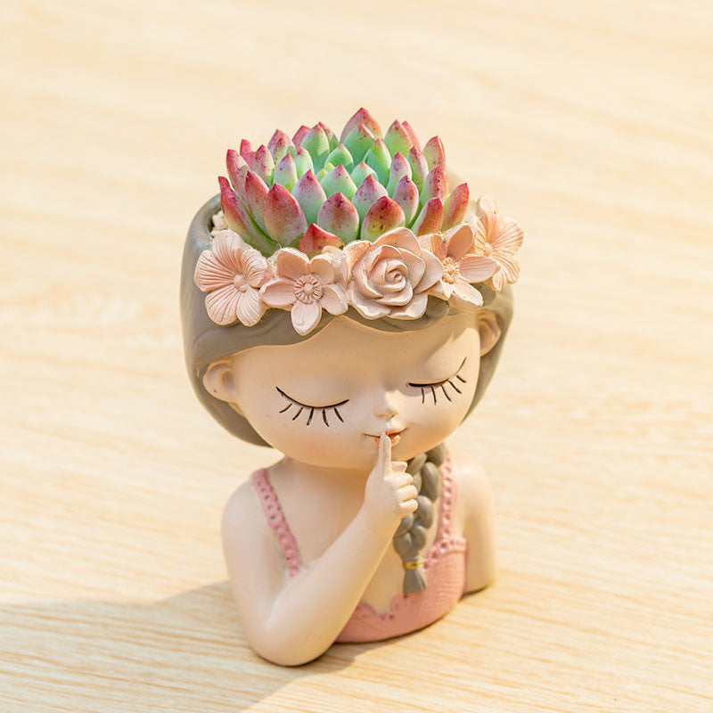 Decorative Flower Girl Planter Homeandso