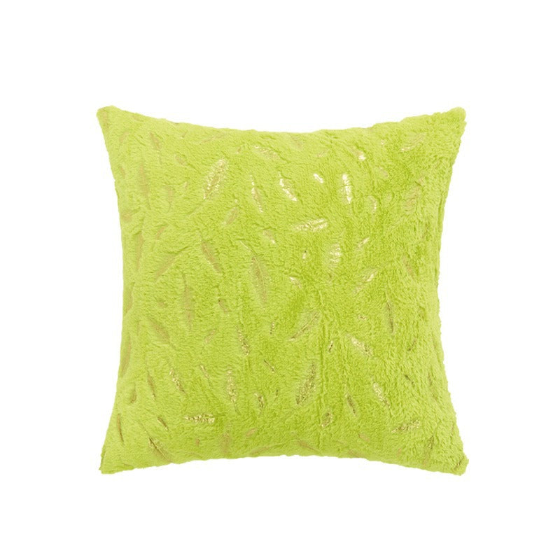 Textured Feather Print Throw Pillow