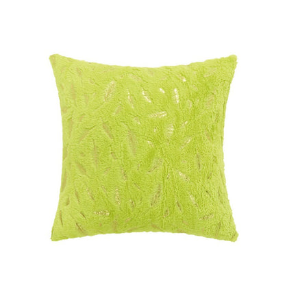Textured Feather Print Throw Pillow