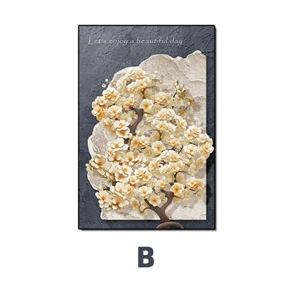 3D Textured Floral Wall Art Homeandso