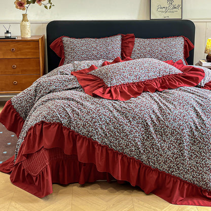 Floral Ruffled Bedding Set