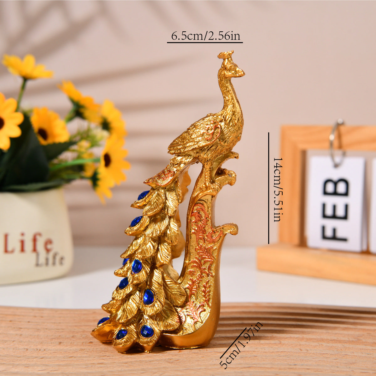 Decorative Peacock Figurine Homeandso