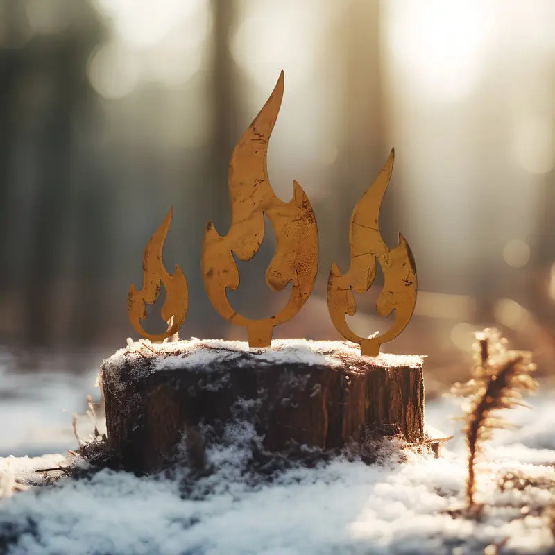 Metal Flame Garden Stake Homeandso