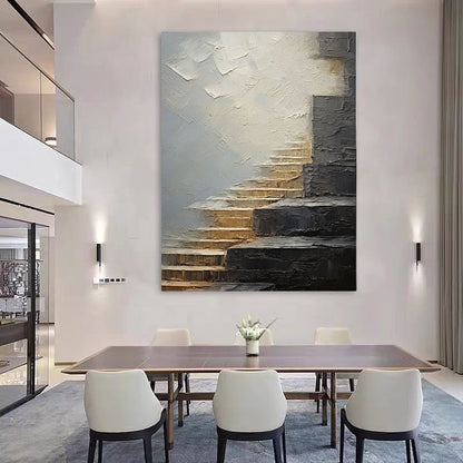 Textured Abstract Stairway Canvas Art Homeandso
