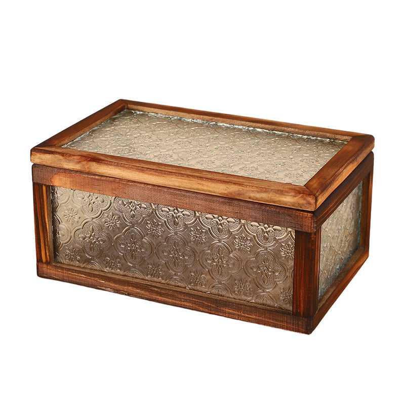 Vintage Glass Storage Box Homeandso