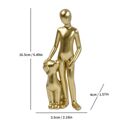 Abstract Couple and Dog Figurine Homeandso