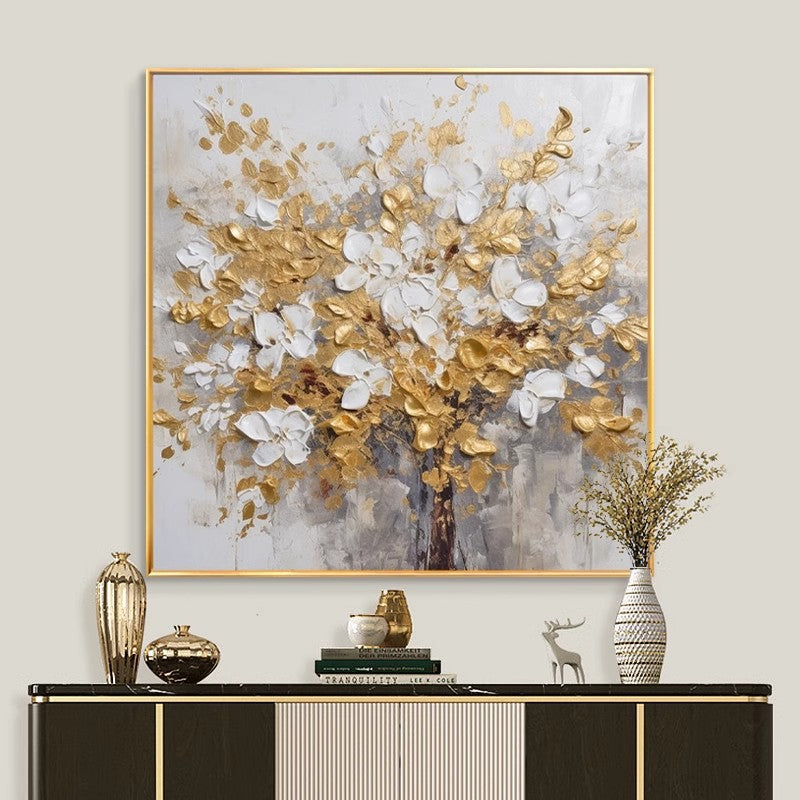 Elegant Floral Relief Canvas Artwork Homeandso