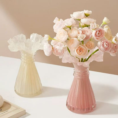 Elegante Rüschenglasvase